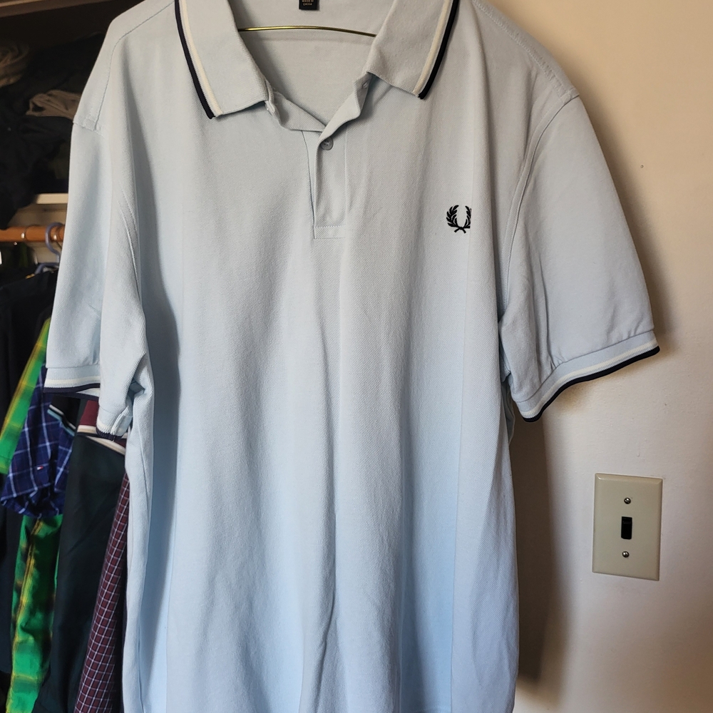 Fred Perry Sky Blue Polo with Black Trim